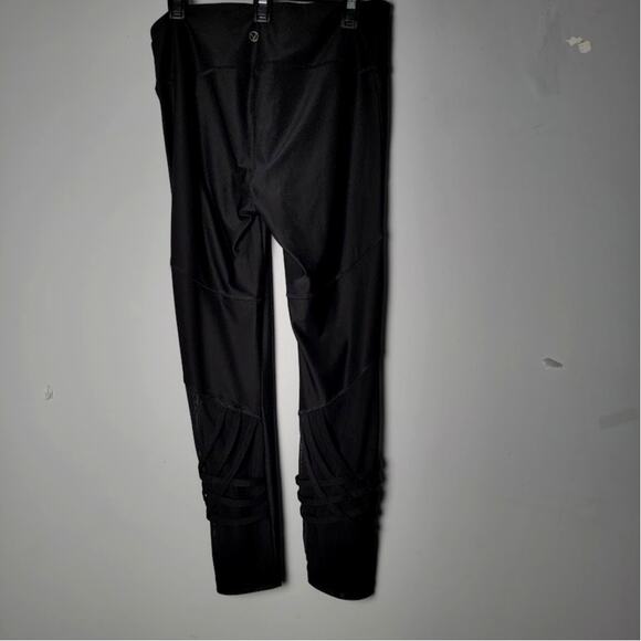 VOGO Athletica Leggings Womens XL Black High Rise Mesh Lattice Ankle Yoga - Picture 4 of 8